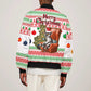 Madagascar Christmas Sleeve Zip Bomber Jacket Lemur Santa Hat Holiday Tree - African Pride