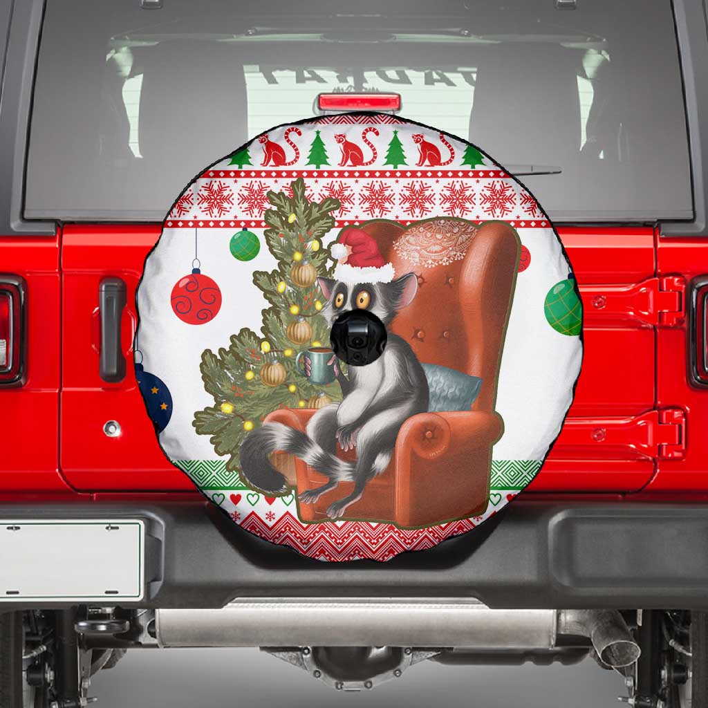 Madagascar Christmas Spare Tire Cover Lemur Santa Hat Holiday Tree - African Pride