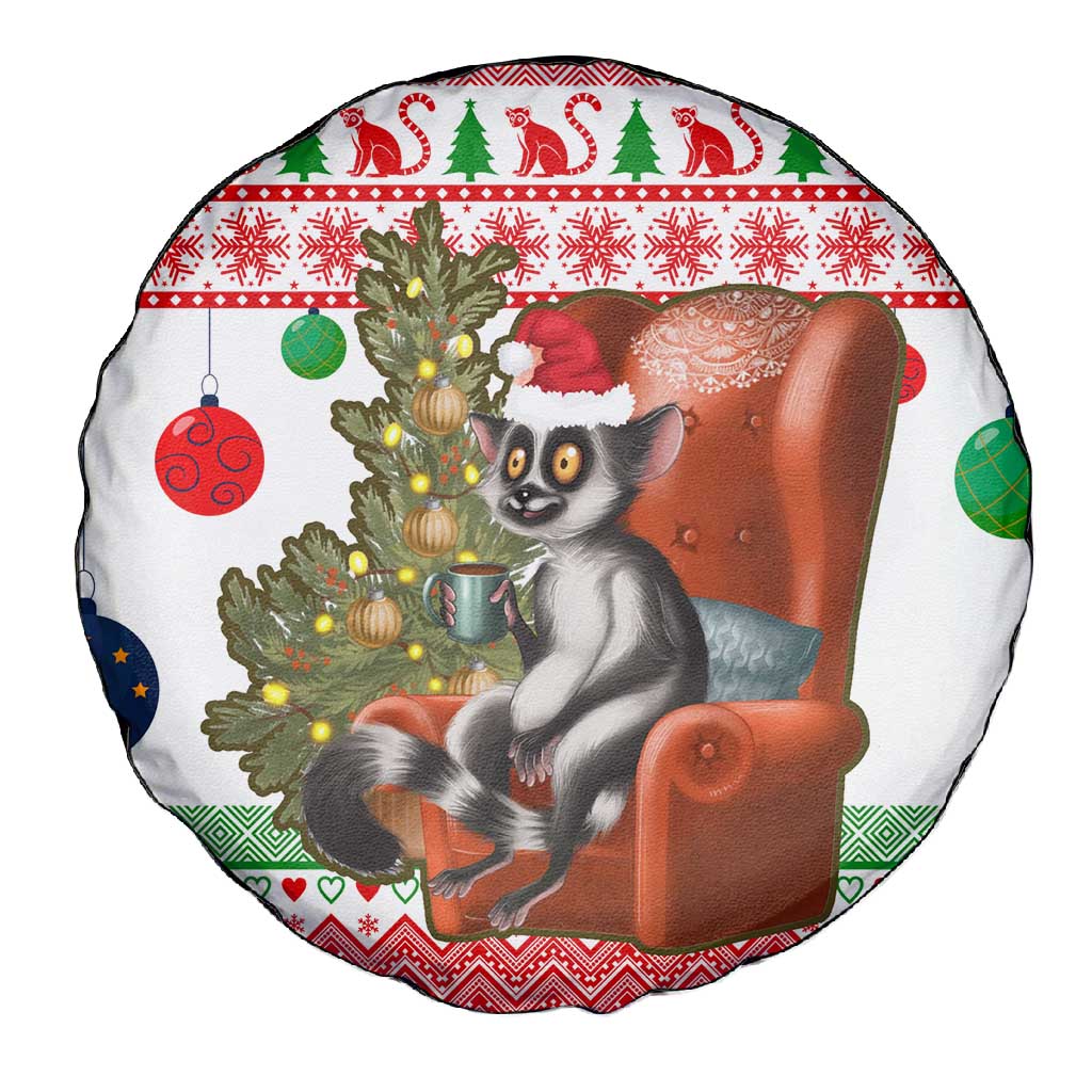 Madagascar Christmas Spare Tire Cover Lemur Santa Hat Holiday Tree - African Pride