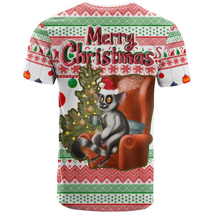 Madagascar Christmas T shirt Lemur Santa Hat Holiday Tree - African Pride