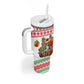 Madagascar Christmas Tumbler With Handle Lemur Santa Hat Holiday Tree - African Pride
