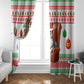 Madagascar Christmas Window Curtain Lemur Santa Hat Holiday Tree - African Pride