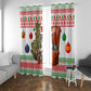 Madagascar Christmas Window Curtain Lemur Santa Hat Holiday Tree - African Pride