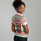 Madagascar Christmas Women Polo Shirt Lemur Santa Hat Holiday Tree - African Pride