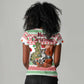 Madagascar Christmas Women V-Neck T-Shirt Lemur Santa Hat Holiday Tree - African Pride