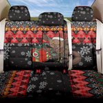 Madagascar Christmas Back Car Seat Cover Aye Aye Lemur Santa Hat Holiday Lights - African Pride