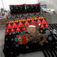 Madagascar Christmas Bedding Set Aye Aye Lemur Santa Hat Holiday Lights - African Pride