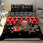 Madagascar Christmas Bedding Set Aye Aye Lemur Santa Hat Holiday Lights - African Pride