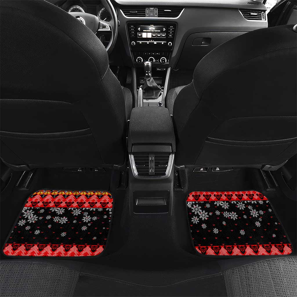 Madagascar Christmas Car Mats Aye Aye Lemur Santa Hat Holiday Lights - African Pride