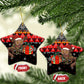 Madagascar Christmas Ceramic Ornament Aye Aye Lemur Santa Hat Holiday Lights - African Pride
