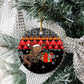 Madagascar Christmas Ceramic Ornament Aye Aye Lemur Santa Hat Holiday Lights - African Pride