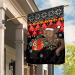Madagascar Christmas Garden Flag Aye Aye Lemur Santa Hat Holiday Lights - African Pride