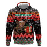 Madagascar Christmas Hoodie Aye Aye Lemur Santa Hat Holiday Lights - African Pride