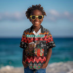 Madagascar Christmas Kid Hawaiian Shirt Aye Aye Lemur Santa Hat Holiday Lights - African Pride