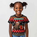 Madagascar Christmas Kid T shirt Aye Aye Lemur Santa Hat Holiday Lights - African Pride