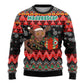 Madagascar Christmas Ugly Christmas Sweater Aye Aye Lemur Santa Hat Holiday Lights - African Pride