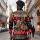 Madagascar Christmas Long Sleeve Button Shirt Aye Aye Lemur Santa Hat Holiday Lights - African Pride