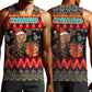 Madagascar Christmas Men Tank Top Aye Aye Lemur Santa Hat Holiday Lights - African Pride
