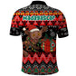 Madagascar Christmas Polo Shirt Aye Aye Lemur Santa Hat Holiday Lights - African Pride