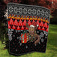 Madagascar Christmas Quilt Aye Aye Lemur Santa Hat Holiday Lights - African Pride