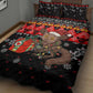 Madagascar Christmas Quilt Bed Set Aye Aye Lemur Santa Hat Holiday Lights - African Pride