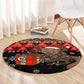 Madagascar Christmas Round Carpet Aye Aye Lemur Santa Hat Holiday Lights - African Pride