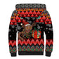 Madagascar Christmas Sherpa Hoodie Aye Aye Lemur Santa Hat Holiday Lights - African Pride