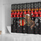 Madagascar Christmas Shower Curtain Aye Aye Lemur Santa Hat Holiday Lights - African Pride