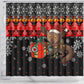 Madagascar Christmas Shower Curtain Aye Aye Lemur Santa Hat Holiday Lights - African Pride
