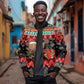 Madagascar Christmas Sleeve Zip Bomber Jacket Aye Aye Lemur Santa Hat Holiday Lights - African Pride