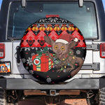 Madagascar Christmas Spare Tire Cover Aye Aye Lemur Santa Hat Holiday Lights - African Pride
