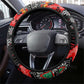 Madagascar Christmas Steering Wheel Cover Aye Aye Lemur Santa Hat Holiday Lights - African Pride