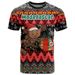 Madagascar Christmas T shirt Aye Aye Lemur Santa Hat Holiday Lights - African Pride