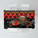 Madagascar Christmas Tablecloth Aye Aye Lemur Santa Hat Holiday Lights - African Pride