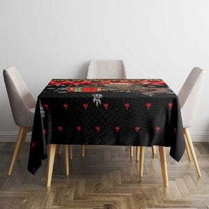 Madagascar Christmas Tablecloth Aye Aye Lemur Santa Hat Holiday Lights - African Pride