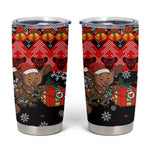 Madagascar Christmas Tumbler Cup Aye Aye Lemur Santa Hat Holiday Lights - African Pride