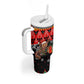 Madagascar Christmas Tumbler With Handle Aye Aye Lemur Santa Hat Holiday Lights - African Pride