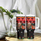 Madagascar Christmas Tumbler With Handle Aye Aye Lemur Santa Hat Holiday Lights - African Pride