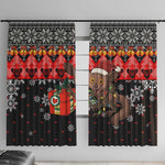 Madagascar Christmas Window Curtain Aye Aye Lemur Santa Hat Holiday Lights - African Pride