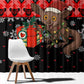 Madagascar Christmas Window Curtain Aye Aye Lemur Santa Hat Holiday Lights - African Pride