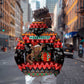 Madagascar Christmas Zip Hoodie Aye Aye Lemur Santa Hat Holiday Lights - African Pride