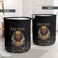 Taharqa Laundry Basket with Black Pharaoh Portrait, 25th Dynasty of Egypt Text and Nubian-Inspired - African Pride