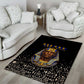Taharqa Area Rug with Black Pharaoh Portrait, 25th Dynasty of Egypt Text and Nubian-Inspired - African Pride