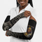 Taharqa Arm Sleeves with Black Pharaoh Portrait, 25th Dynasty of Egypt Text and Nubian-Inspired - African Pride
