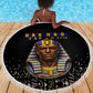 Taharqa Beach Blanket with Black Pharaoh Portrait, 25th Dynasty of Egypt Text and Nubian-Inspired - African Pride