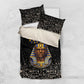 Taharqa Bedding Set with Black Pharaoh Portrait, 25th Dynasty of Egypt Text and Nubian-Inspired - African Pride