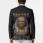 Taharqa Blazer with Black Pharaoh Portrait, 25th Dynasty of Egypt Text and Nubian-Inspired - African Pride