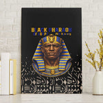 Taharqa Canvas Wall Art with Black Pharaoh Portrait, 25th Dynasty of Egypt Text and Nubian-Inspired - African Pride