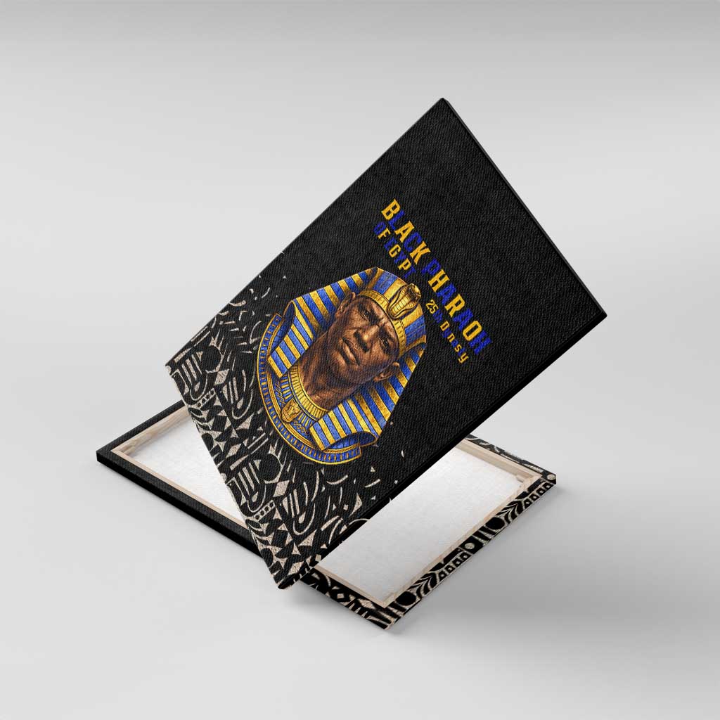 Taharqa Canvas Wall Art with Black Pharaoh Portrait, 25th Dynasty of Egypt Text and Nubian-Inspired - African Pride