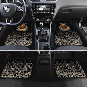 Taharqa Car Mats with Black Pharaoh Portrait, 25th Dynasty of Egypt Text and Nubian-Inspired - African Pride